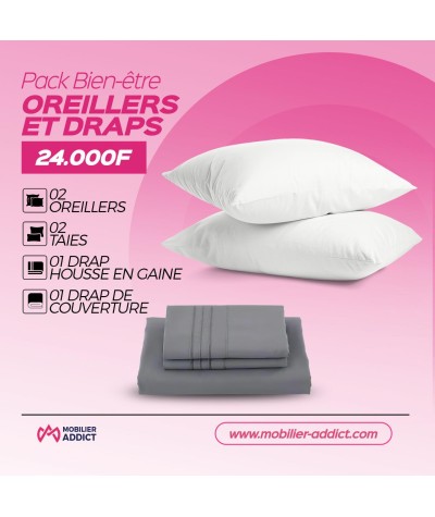 Pack 02 oreillers et Kit Drap