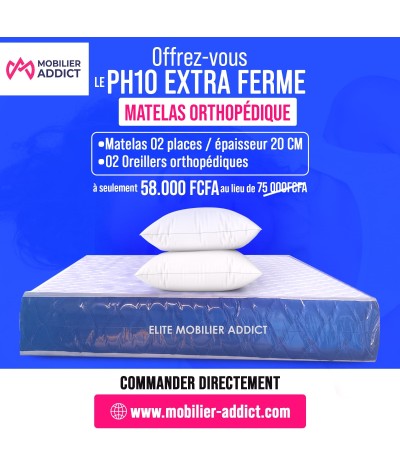 Promo de matelas 2 Place PH10 avec 02 Oreillers