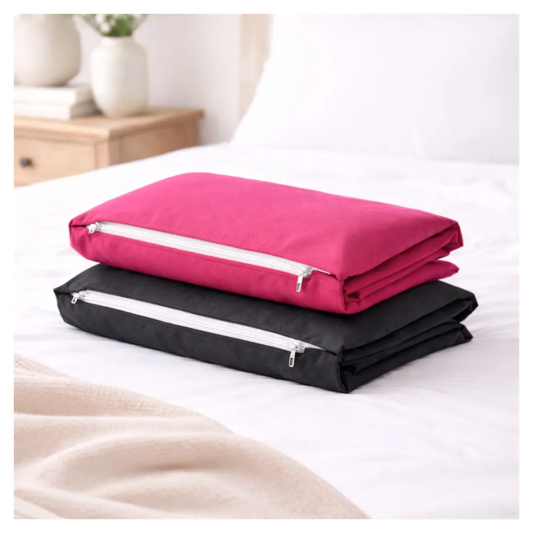 2 Taies d’Oreillers en Coton – Couleur Unie