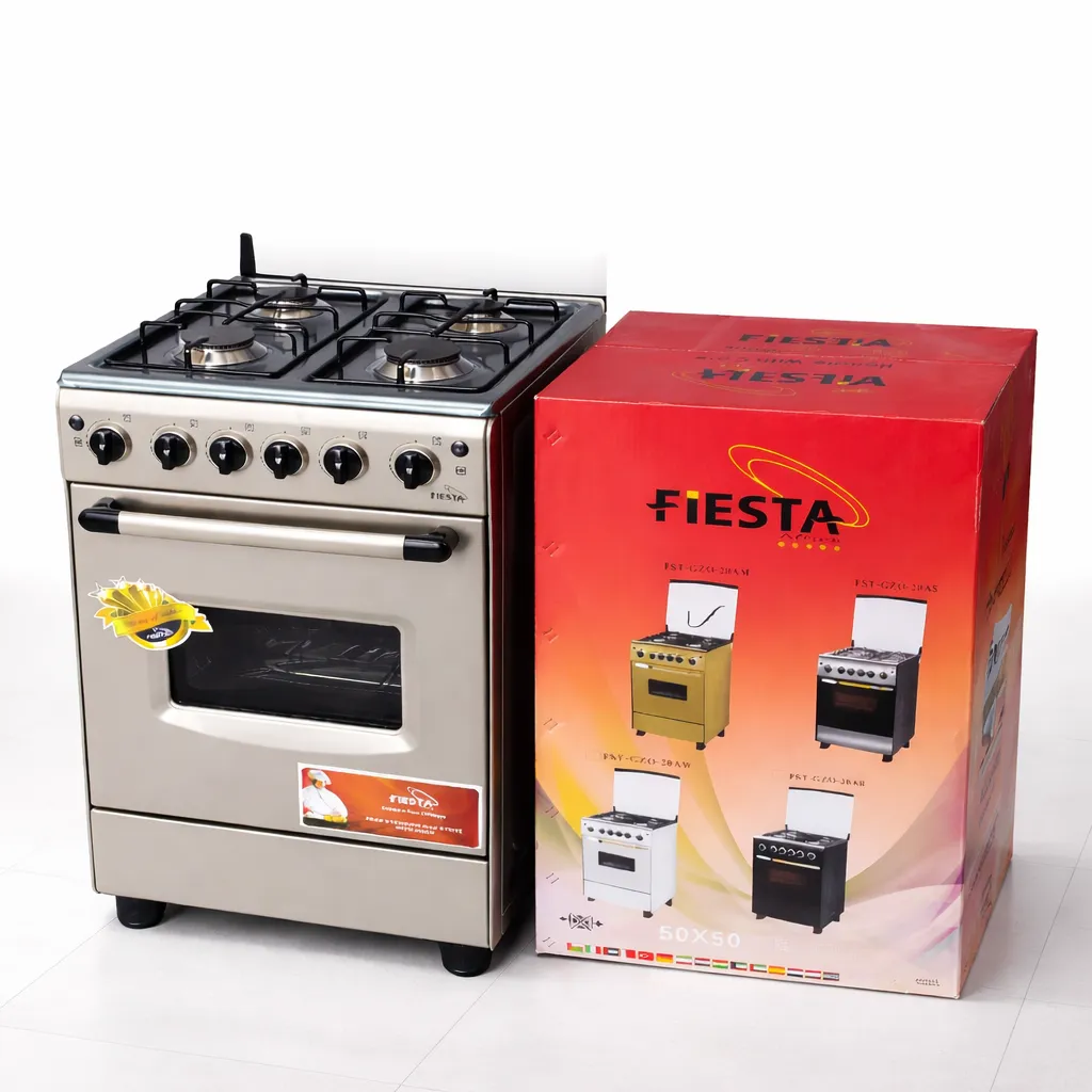 Gazinière Full Option 4 Feux – Double Four – Tout Inox 50x50x81 cm