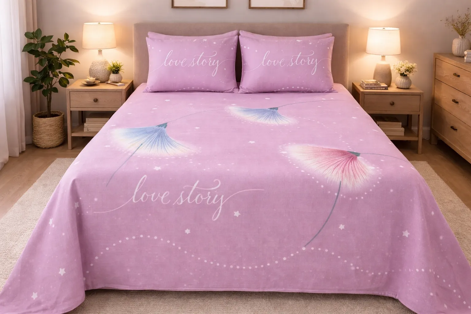 Parure de lit Love Story Rose