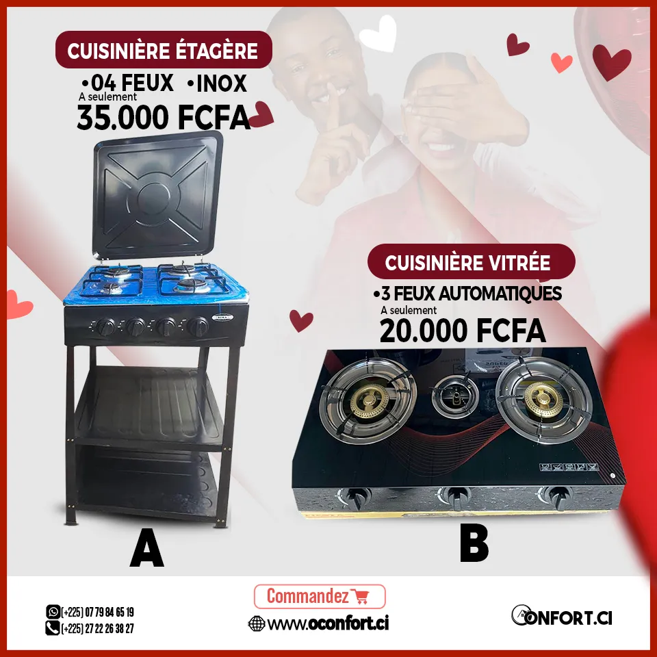 Cuisinière Etagère 4 feux