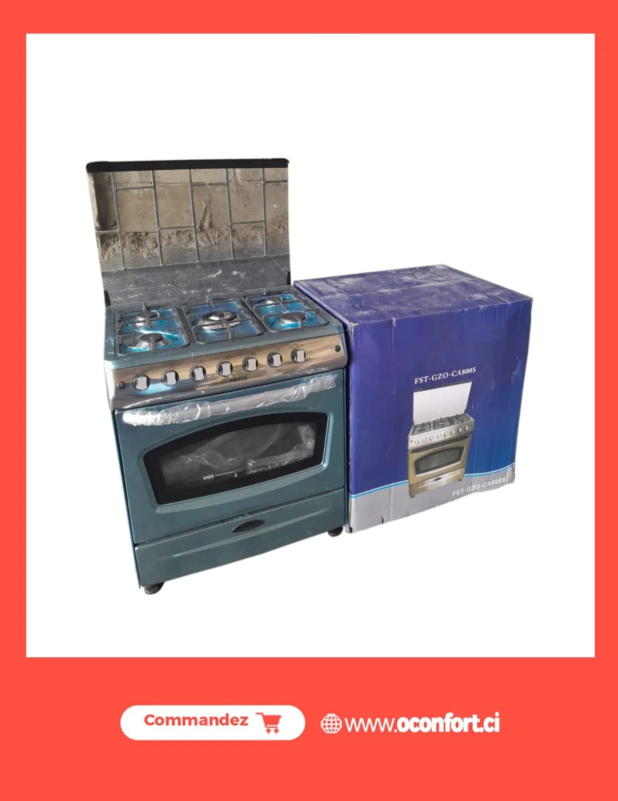 CUISINIERE  5 FEUX Automatique 80X60 INOX