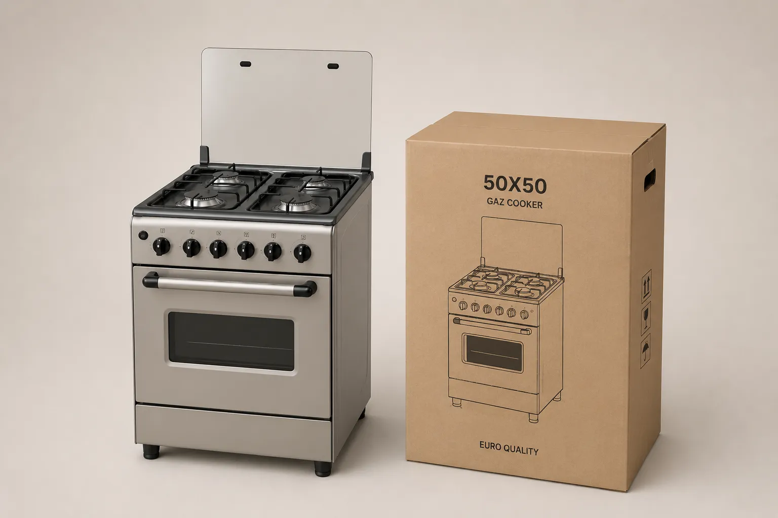 Cuisinière Fiesta 50×50 Full Automatique – 2 Feux + Four