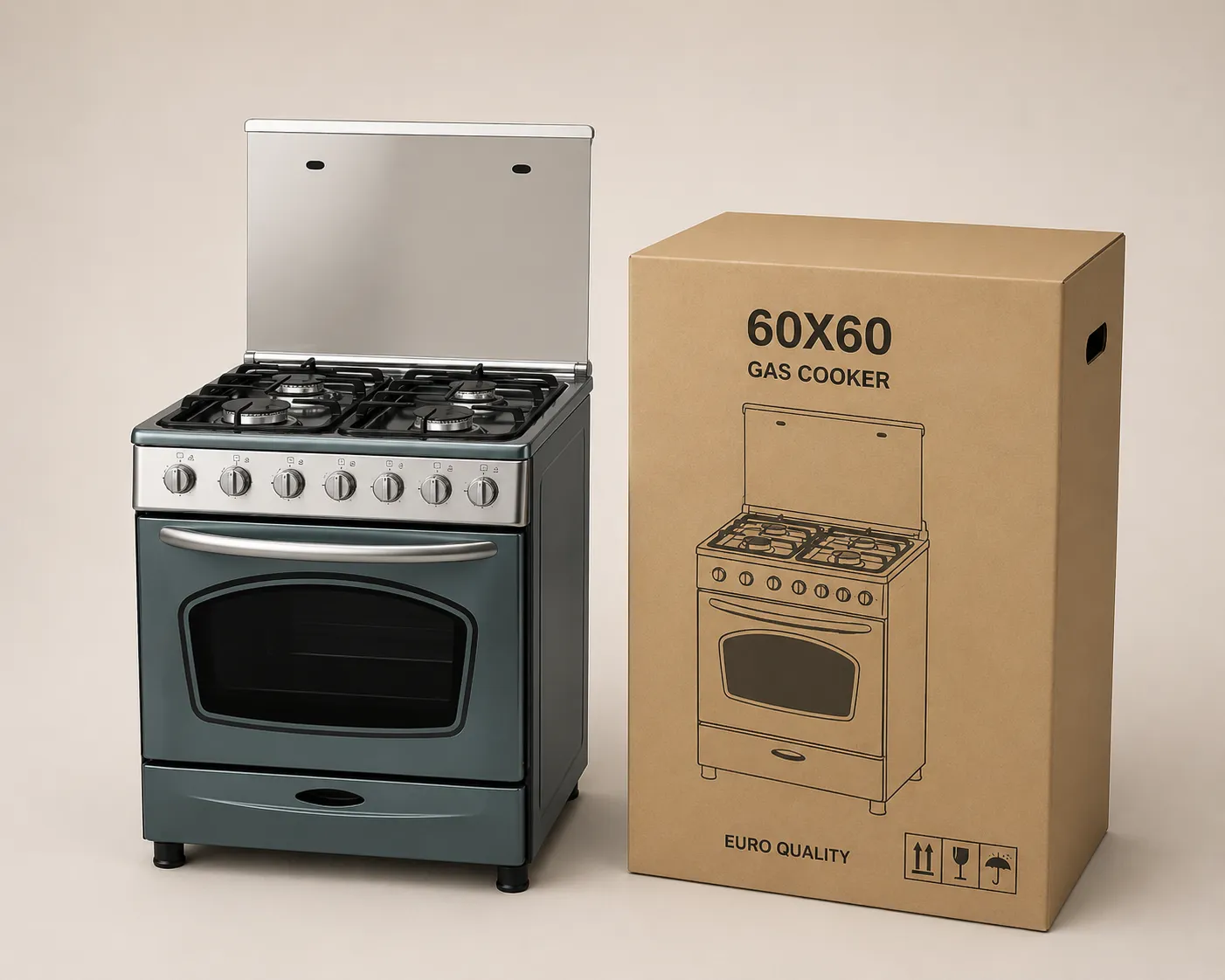 Cuisinière Fiesta 60×60 Full Automatique – Tout Inox avec Four