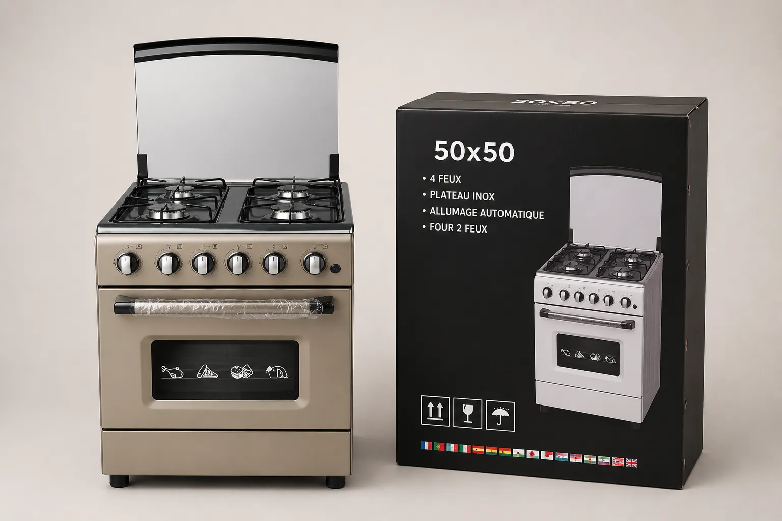 Cuisinière Fiesta 50×50 Grise – Compacte, Élégante & Performante